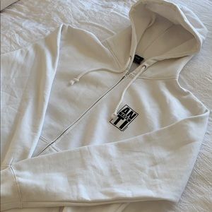 Rihanna Anti Tour Merch White Zip Up Hoodie